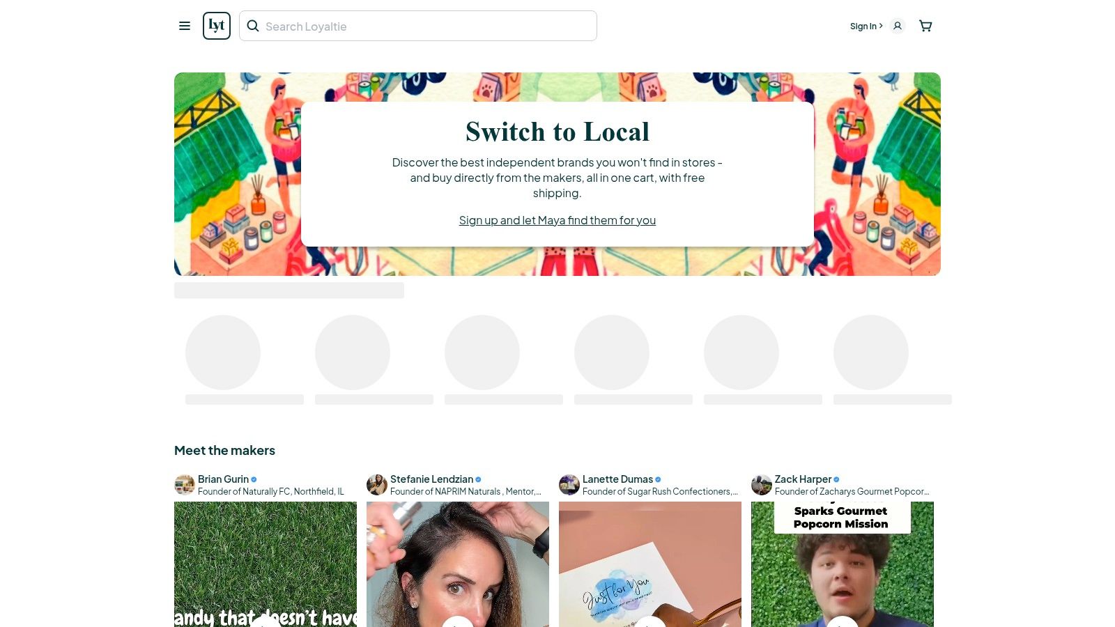 Screenshot from https://loyaltie.com
