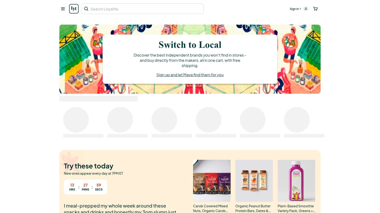 Screenshot from https://loyaltie.com