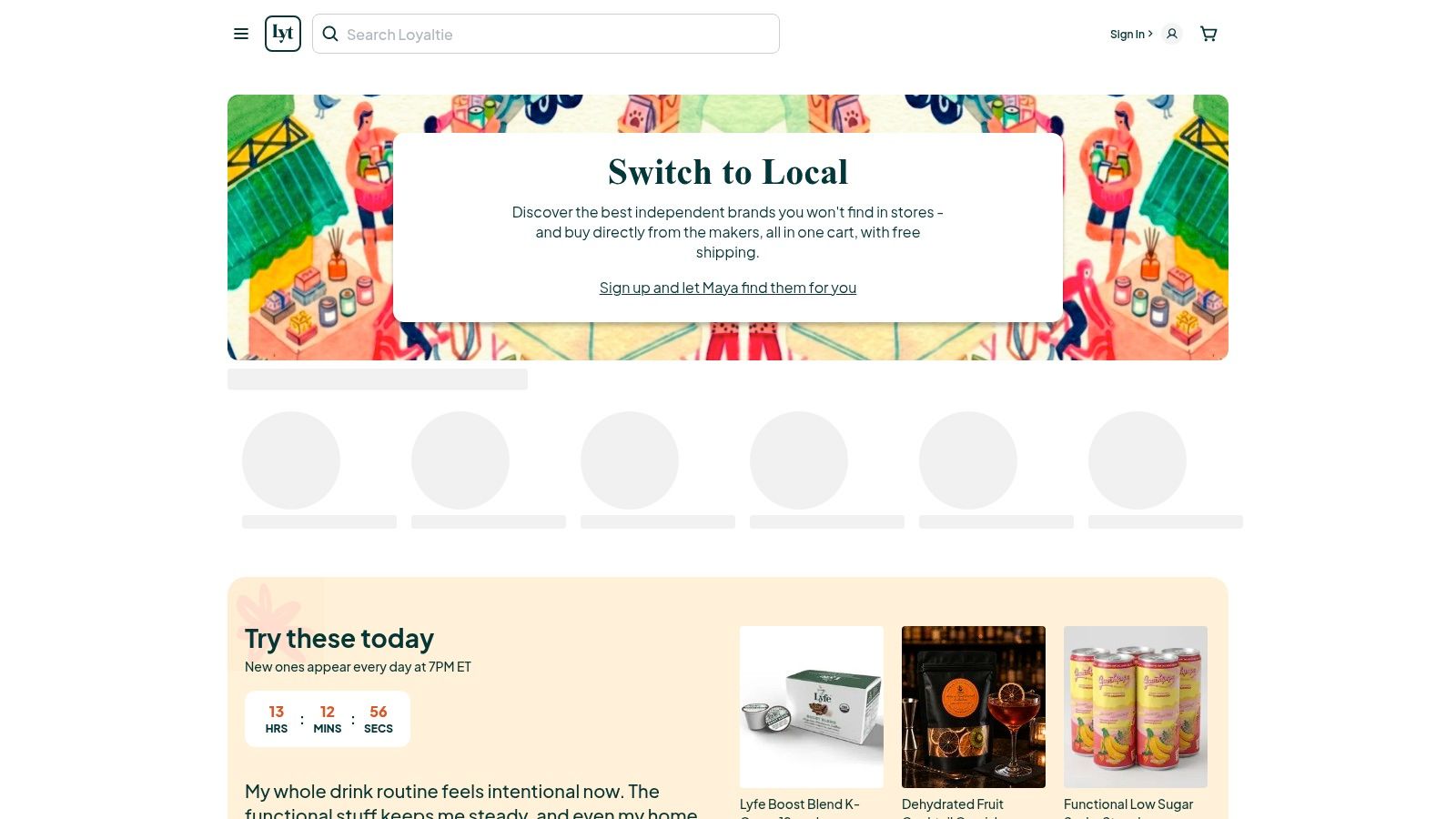 Screenshot from https://loyaltie.com