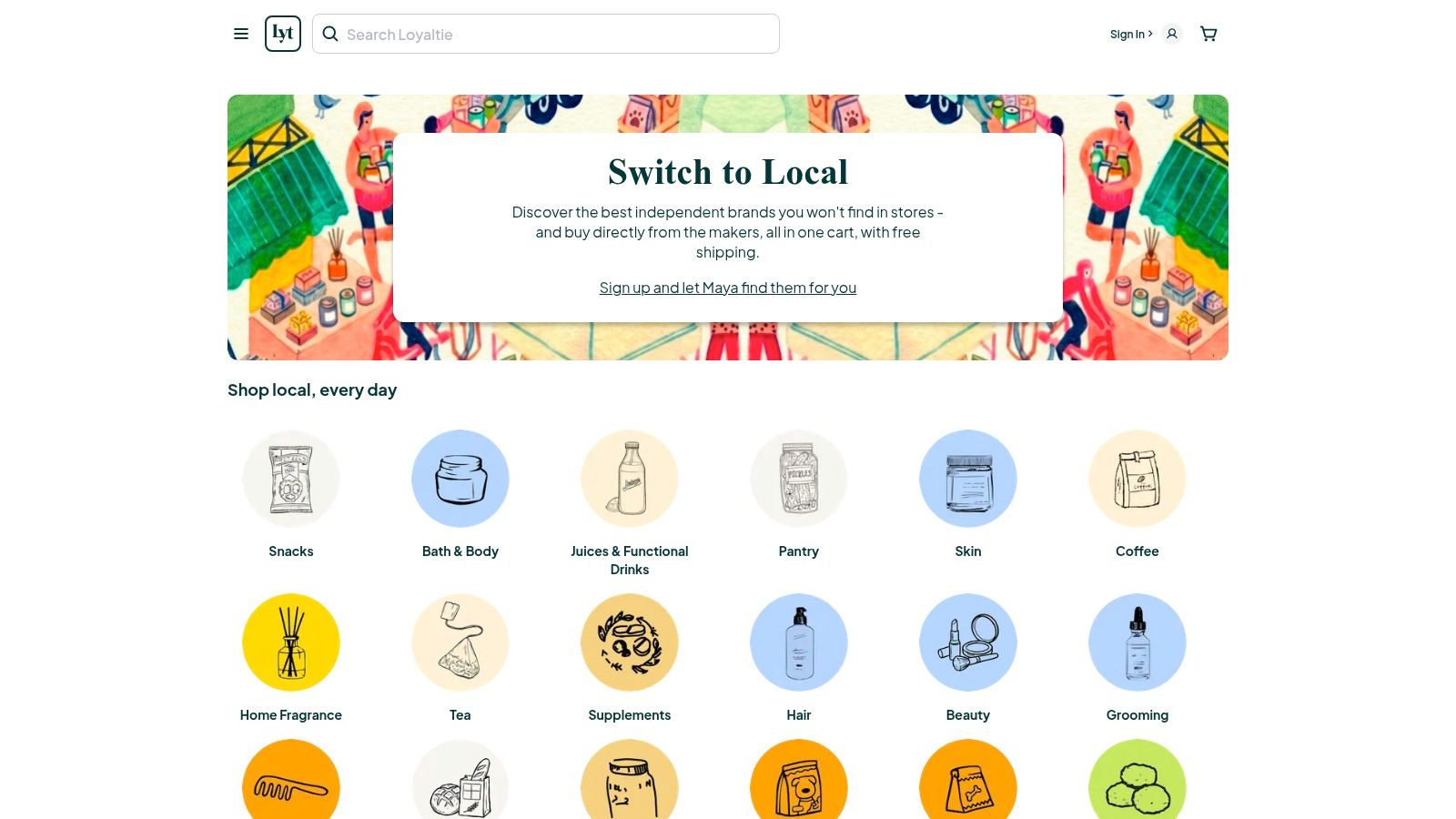 Screenshot from https://loyaltie.com