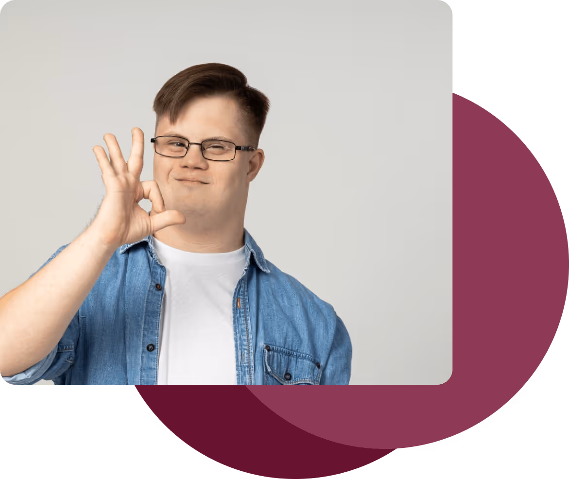 A service user showing the ok sign.