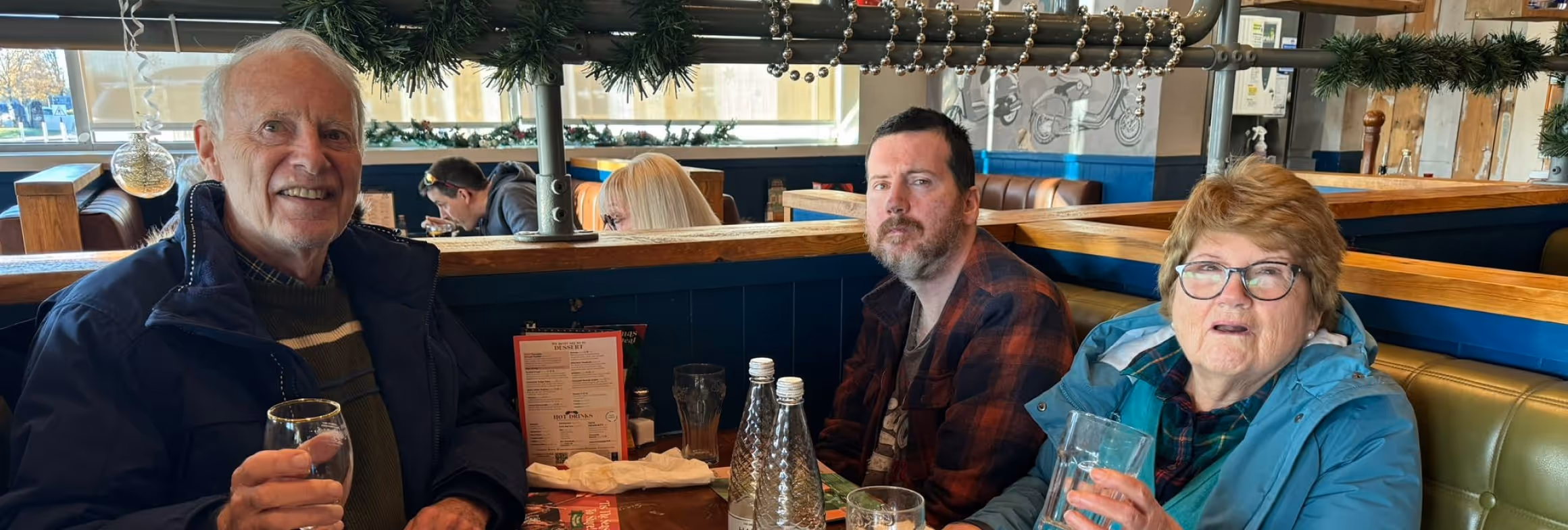 Service users at dinner
