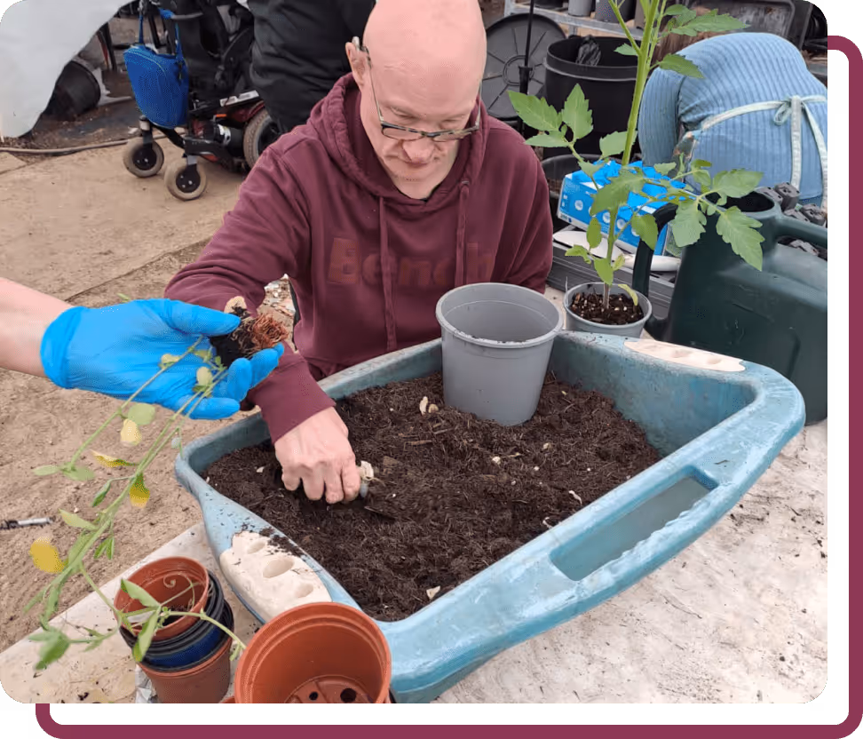 Service user gardening
