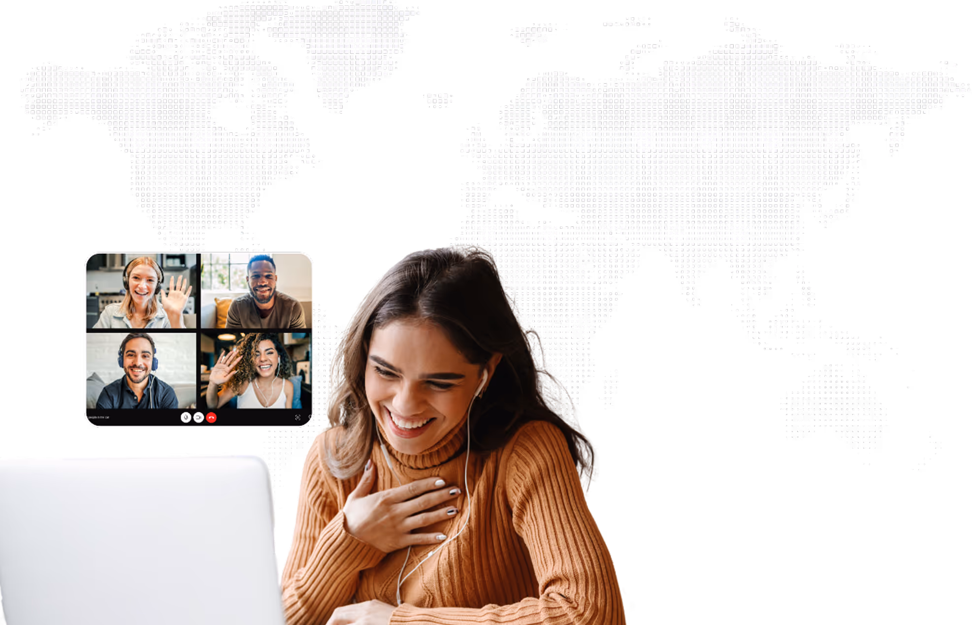 A woman sitting in front of a laptop computer.