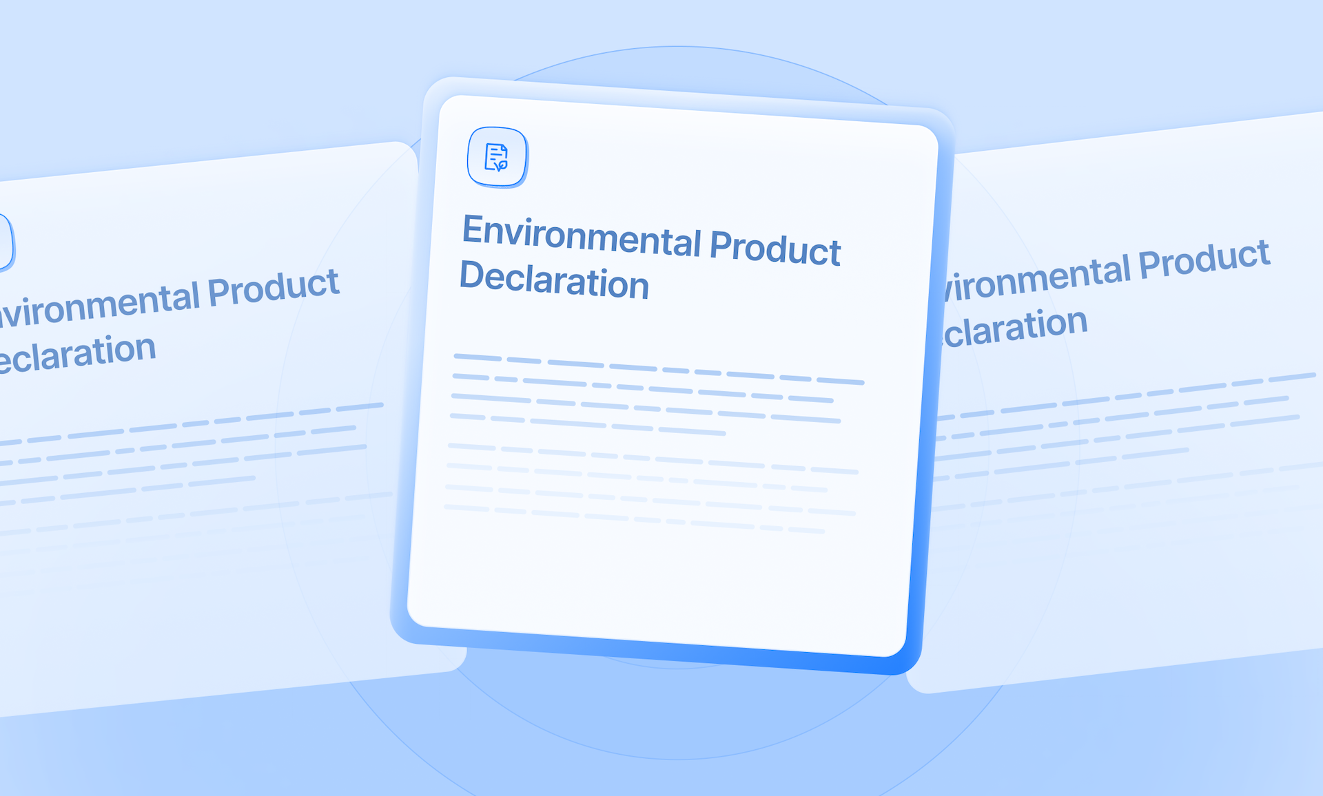 Illustration of Environmental Product Declarations representing EPD documentation.