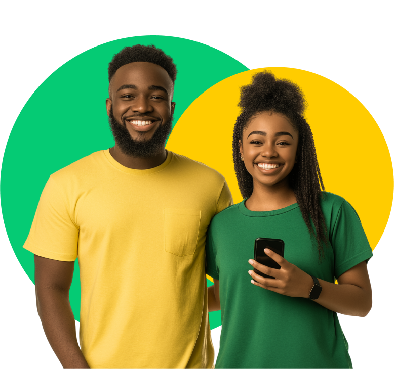 Man and woman smiling