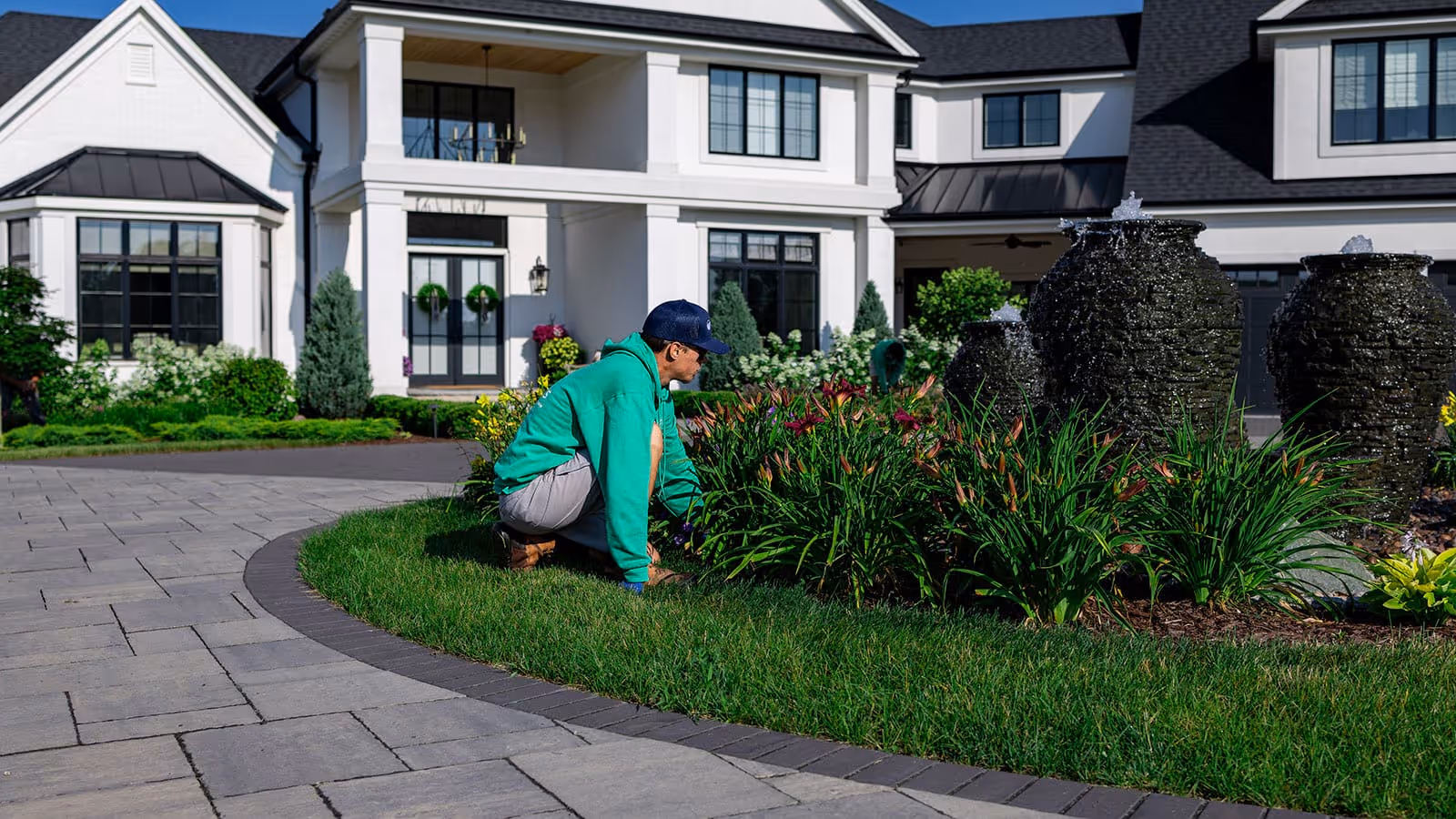 Flower Bed maintenance by Bryce's Lawn Service near me in Waukesha Wisconsin.