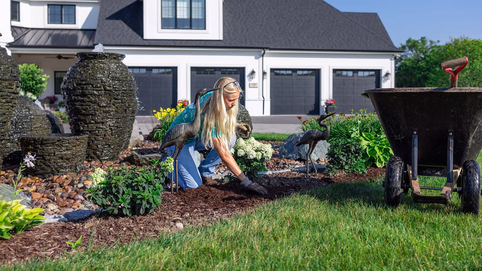 Landscaping and Mulch Installation near me in Waukesha Wisconsin by Bryce's Lawn Service.