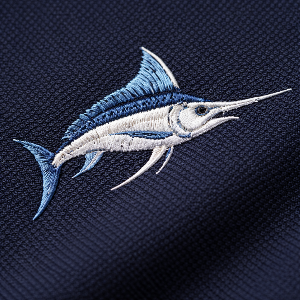 Custom performance shirt with a personal boat photo