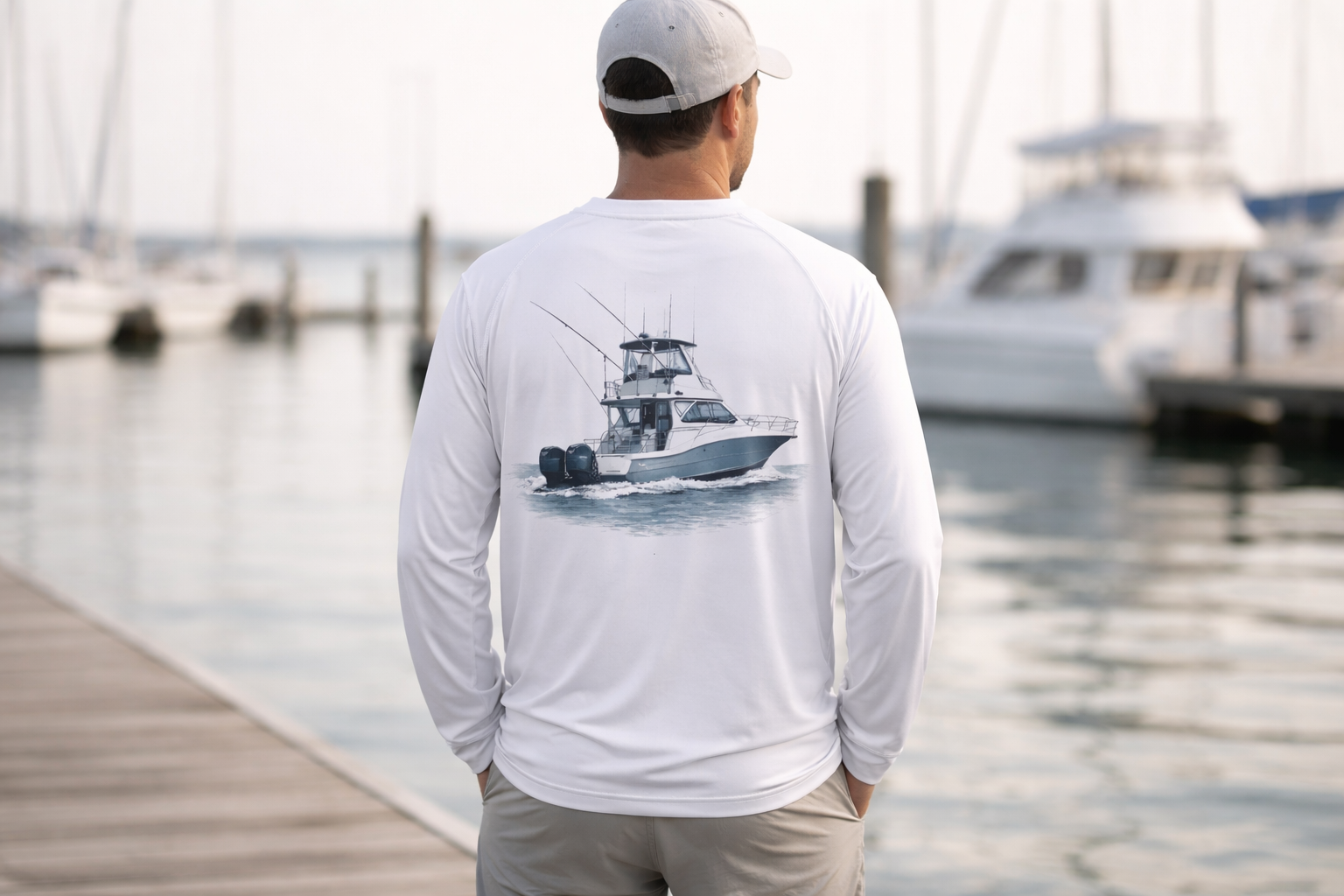 Staff at a local marina wearing professional embroidered polos