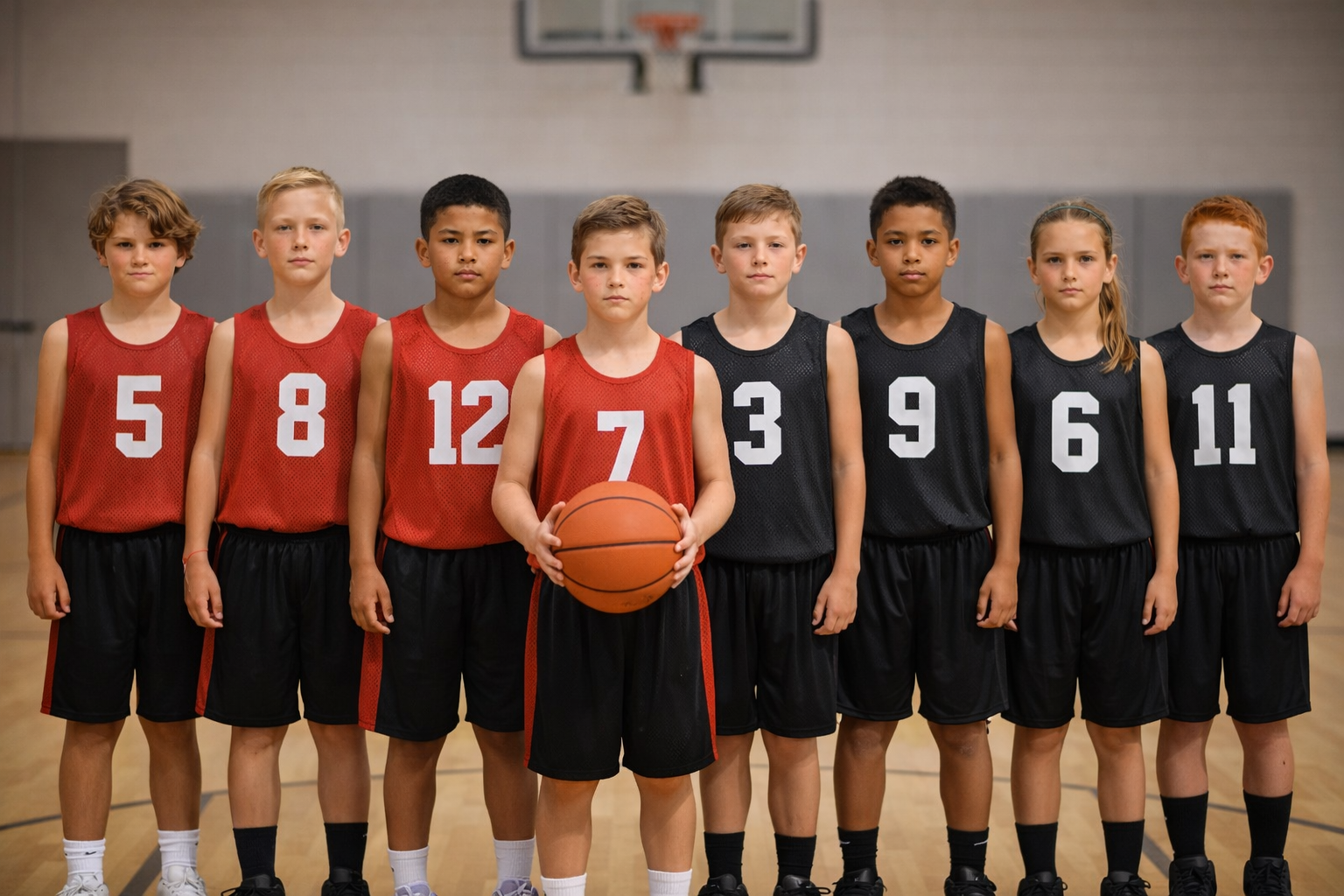 Basketball Team with Trophy