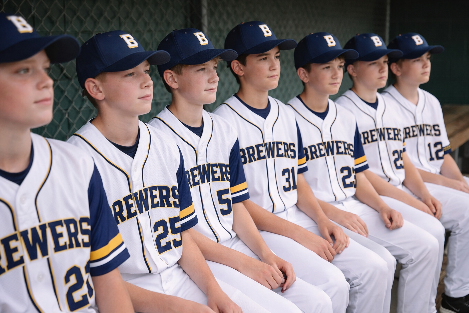Youth Baseball Team in Dugout