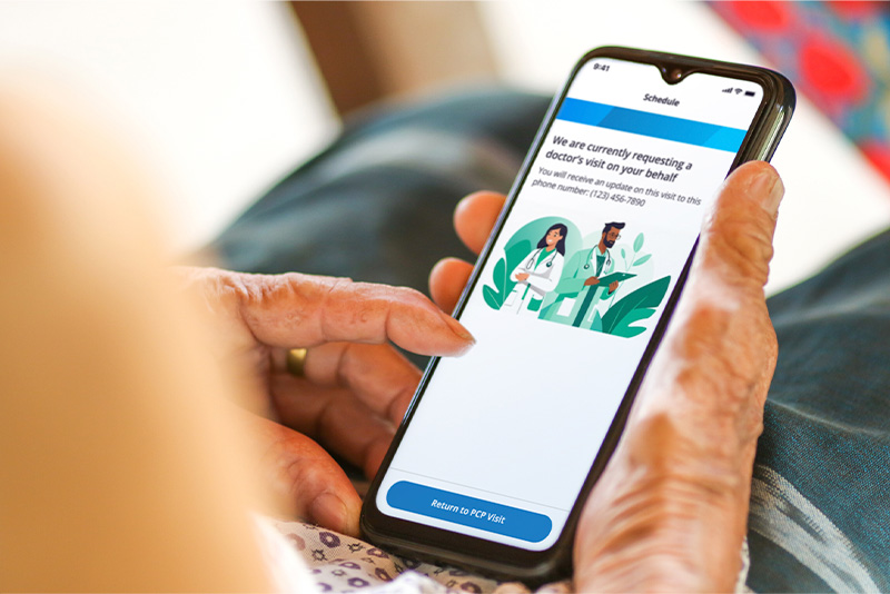 Picture of a smartphone with AI-driven appointment scheduling
