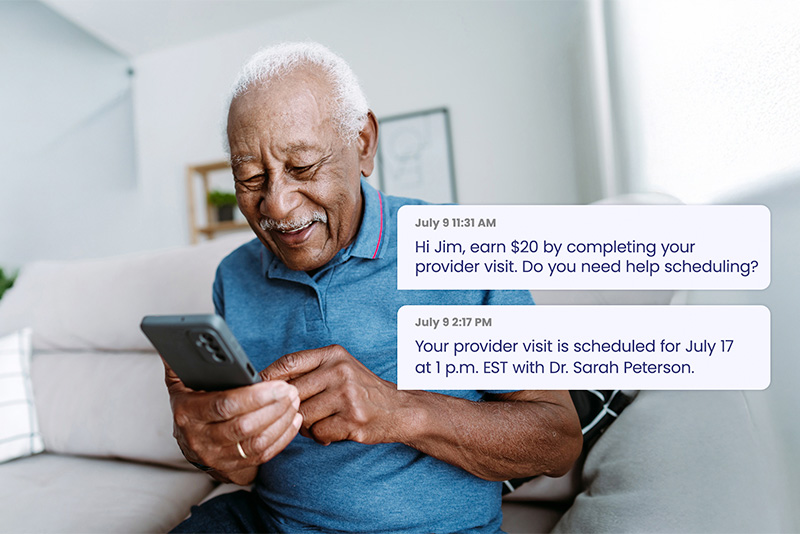 man looking at a phone