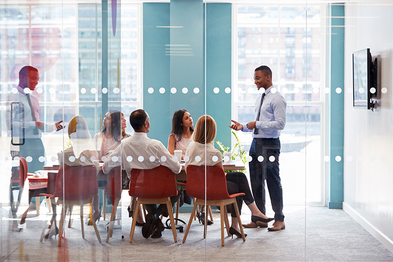 Business professionals meeting in a conference room