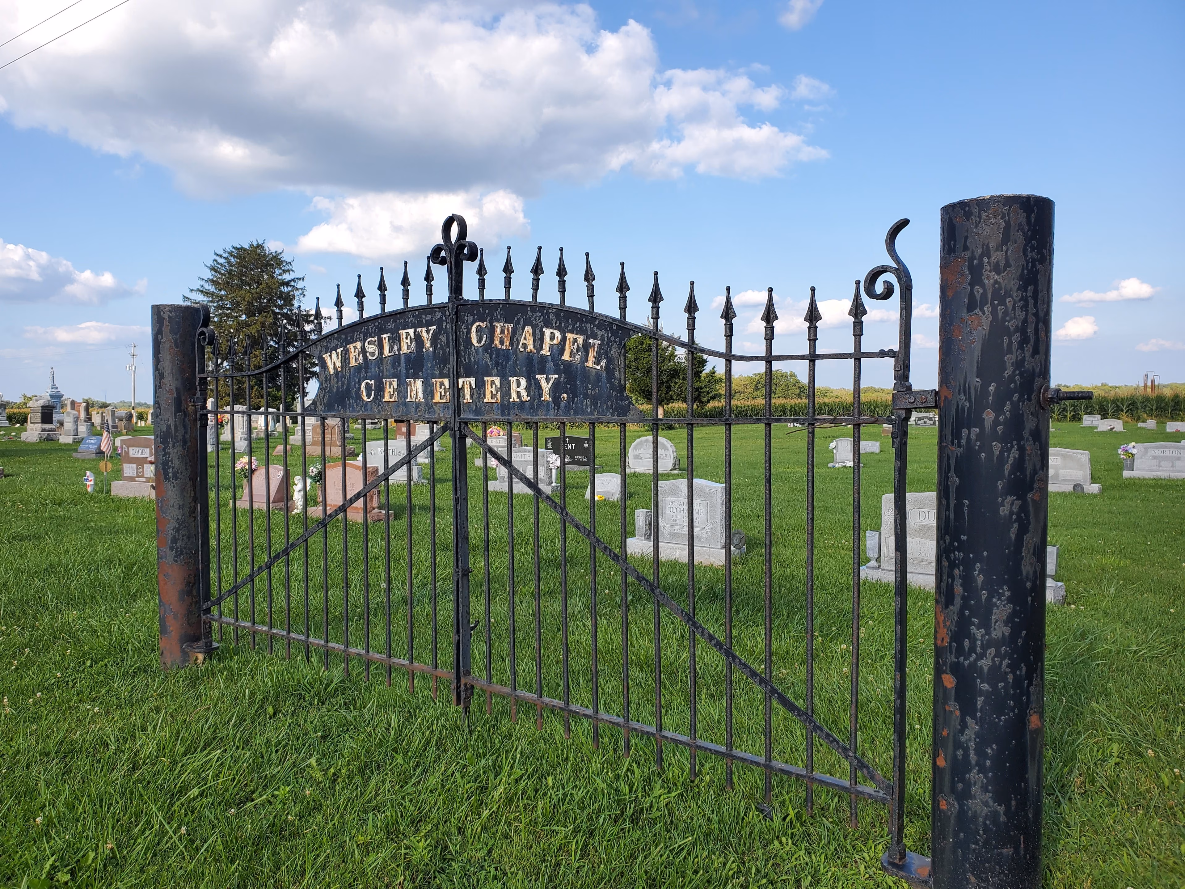 Photo of Wesley Chapel Cemetery gate.