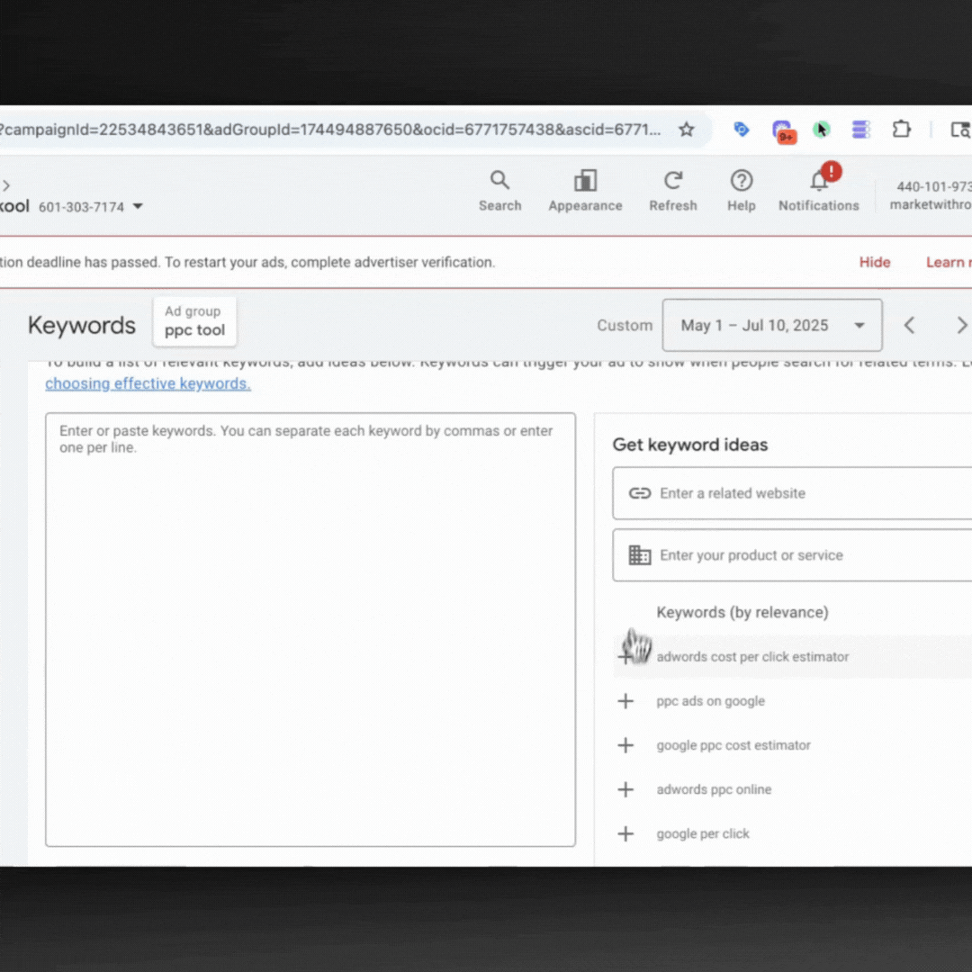 expand ad groups with ppc optimization tool