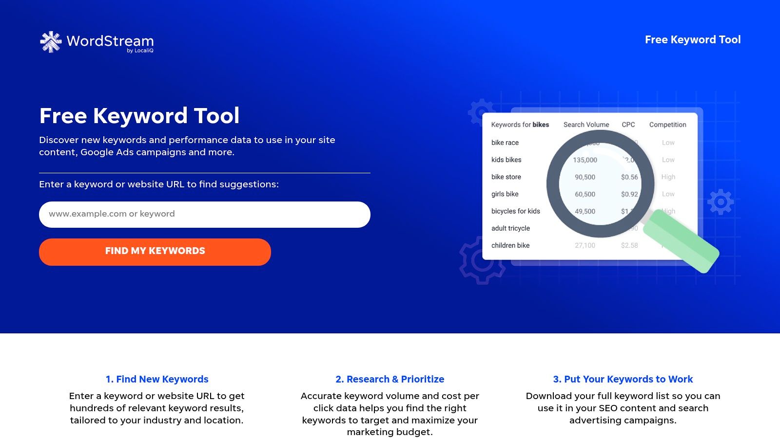 WordStream Free Keyword Tool