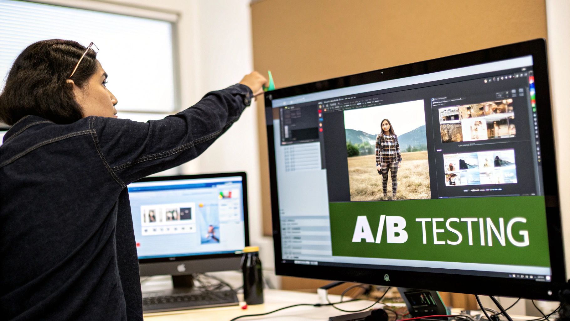 A person's hand holding a smartphone displaying various social media app icons like Facebook, Instagram, and LinkedIn.