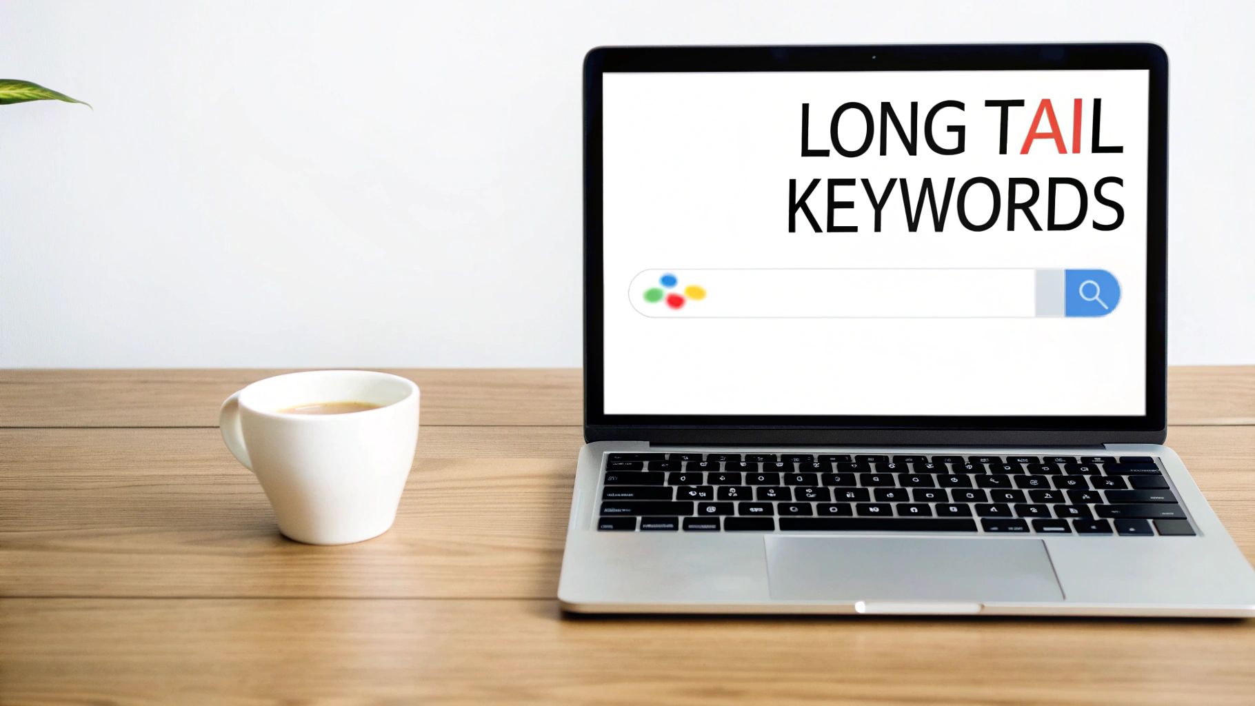 Person using a laptop for research, symbolizing keyword research