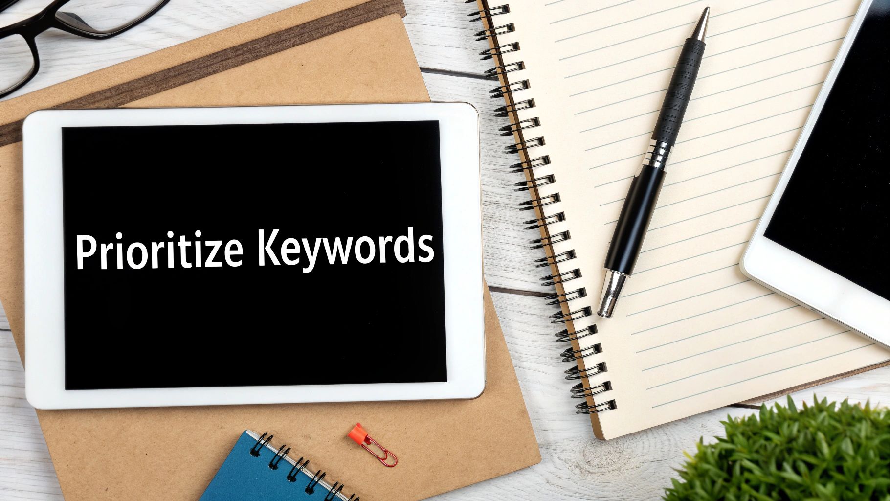 A person working on a laptop with charts and graphs, prioritizing a list of tasks or data points