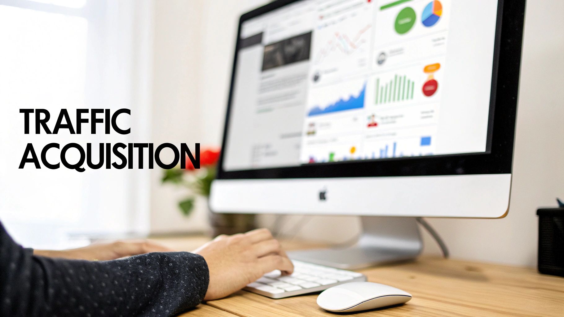A screenshot of the Google Analytics 4 traffic acquisition report interface.