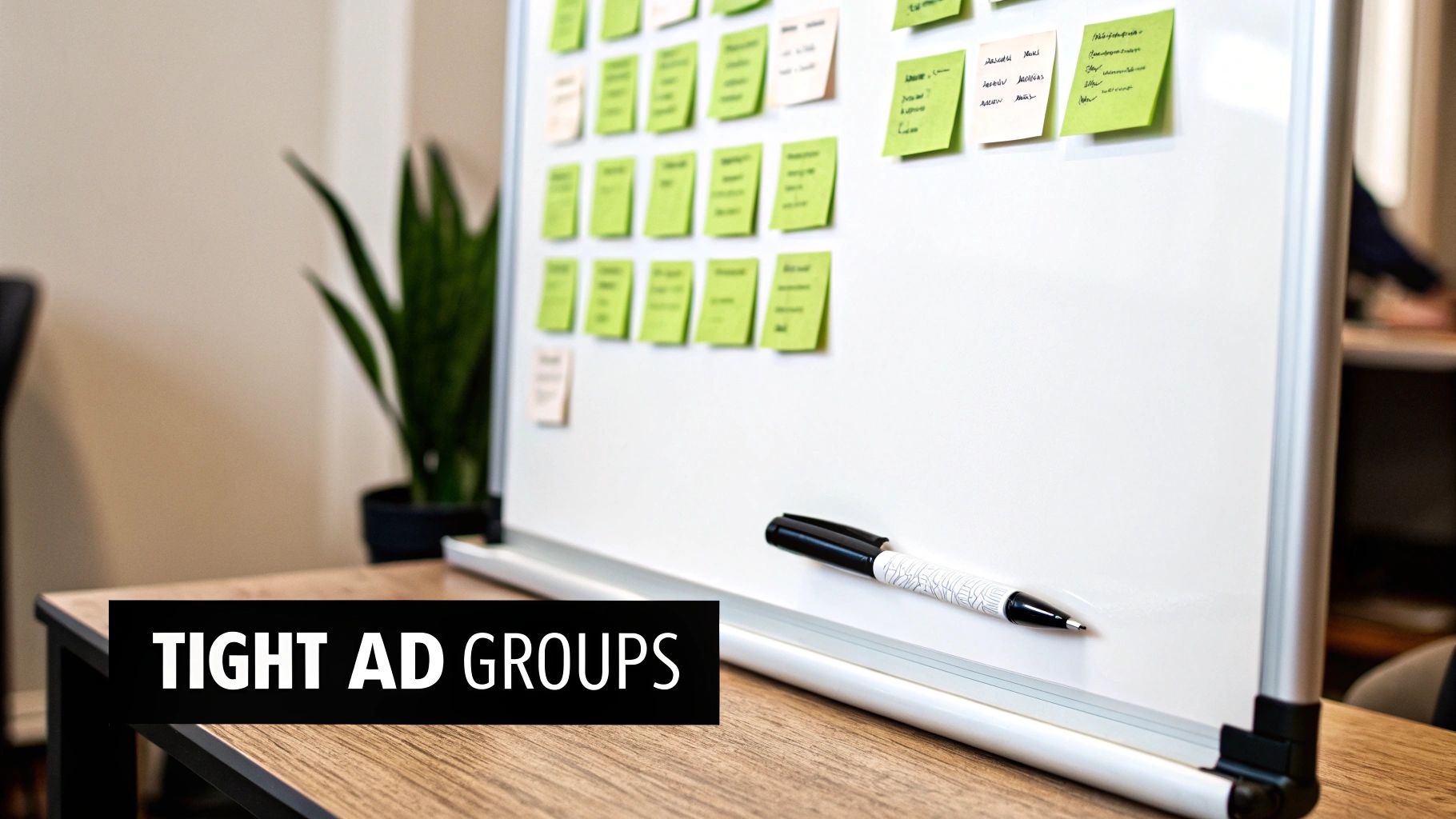 A visual representation of organizing keywords into powerful ad groups