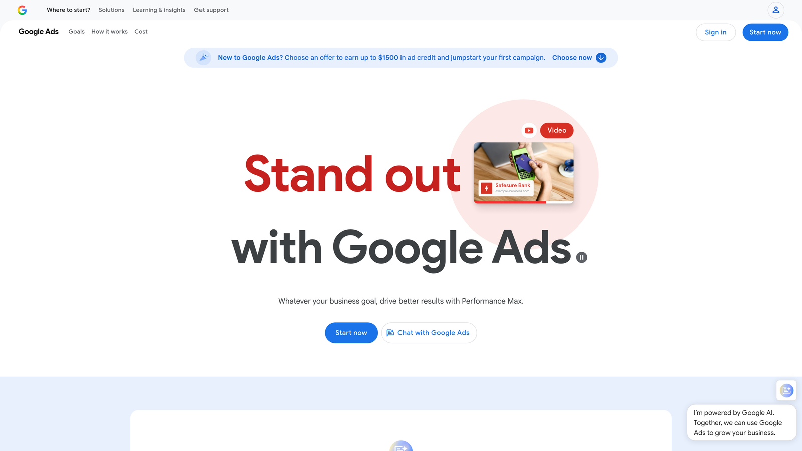 Screenshot of Google Ads Editor website homepage