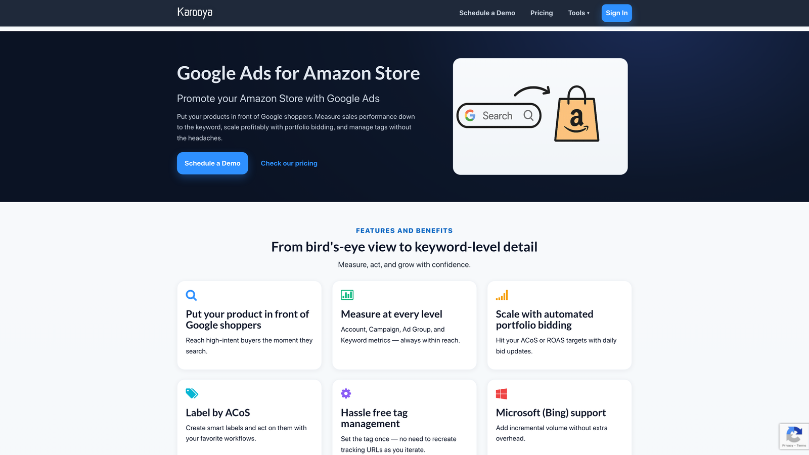 Screenshot of Karooya website homepage