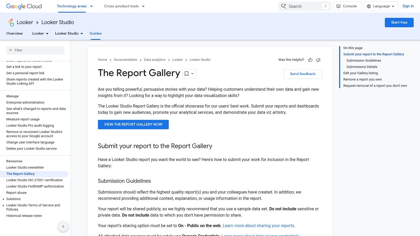 Google Looker Studio Report Gallery