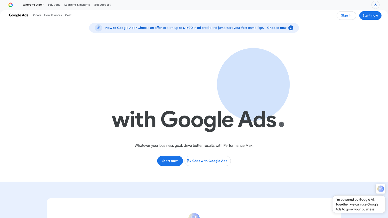 Screenshot of Google Ads Editor website homepage