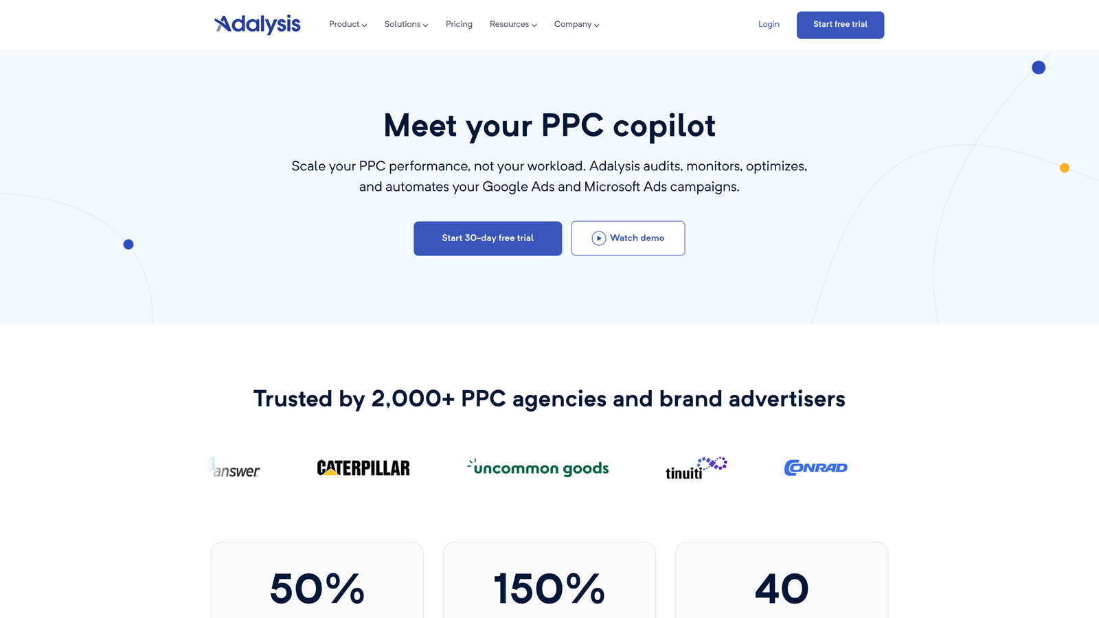 Screenshot of Adalysis website
