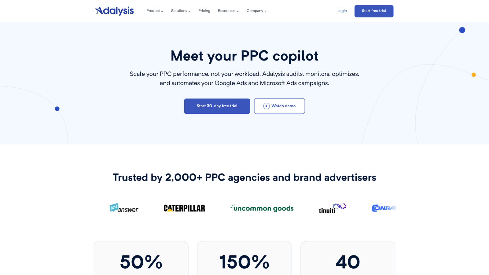 Screenshot of Adalysis website