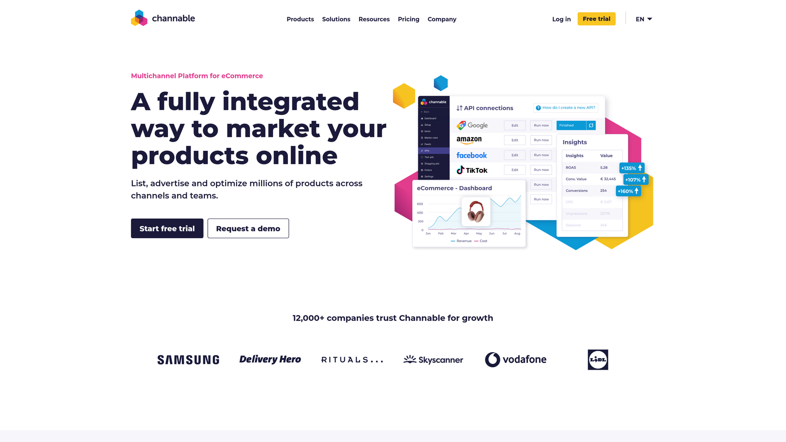 Screenshot of Channable website