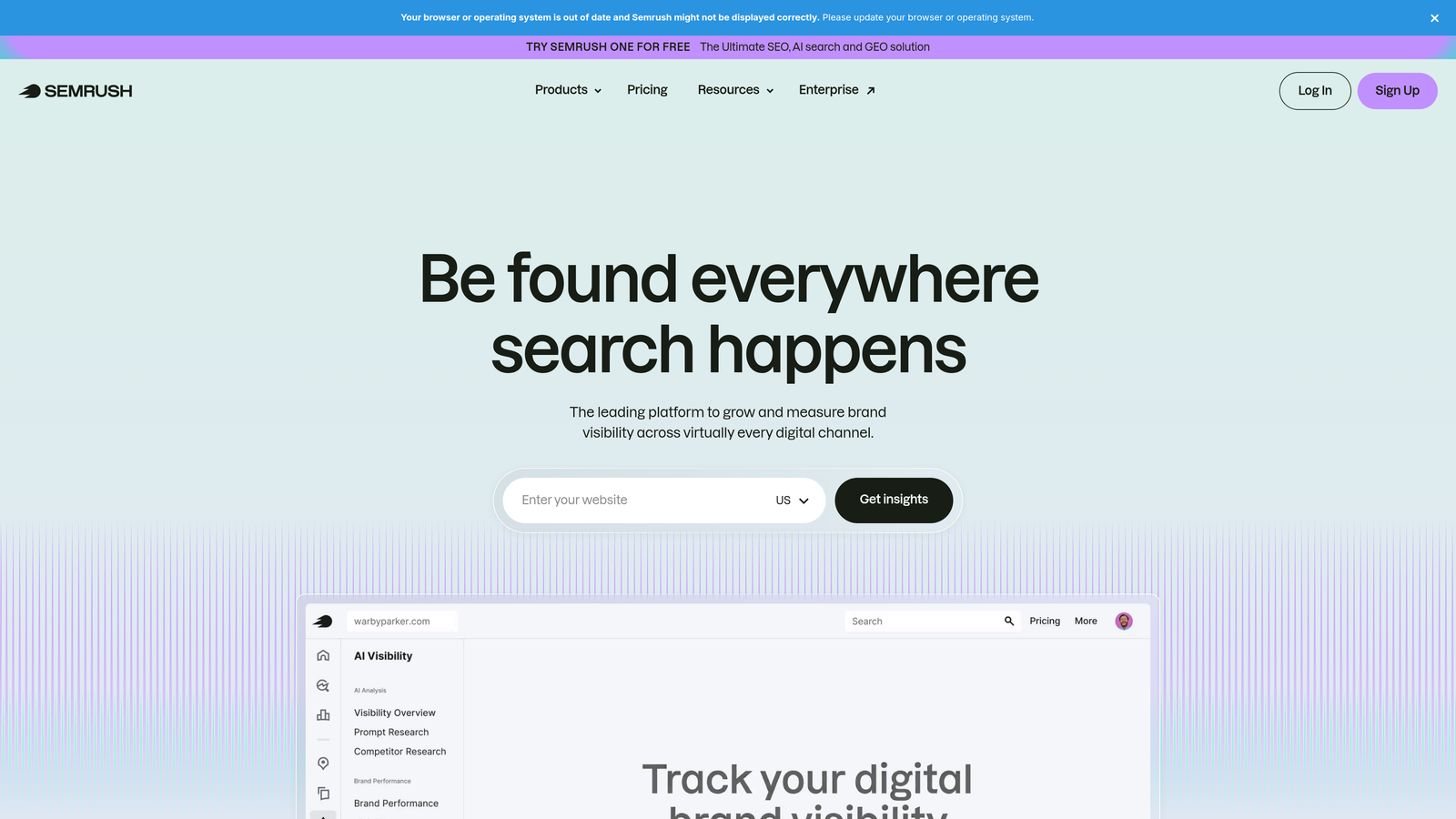 Screenshot of SEMrush SEO Writing Assistant website