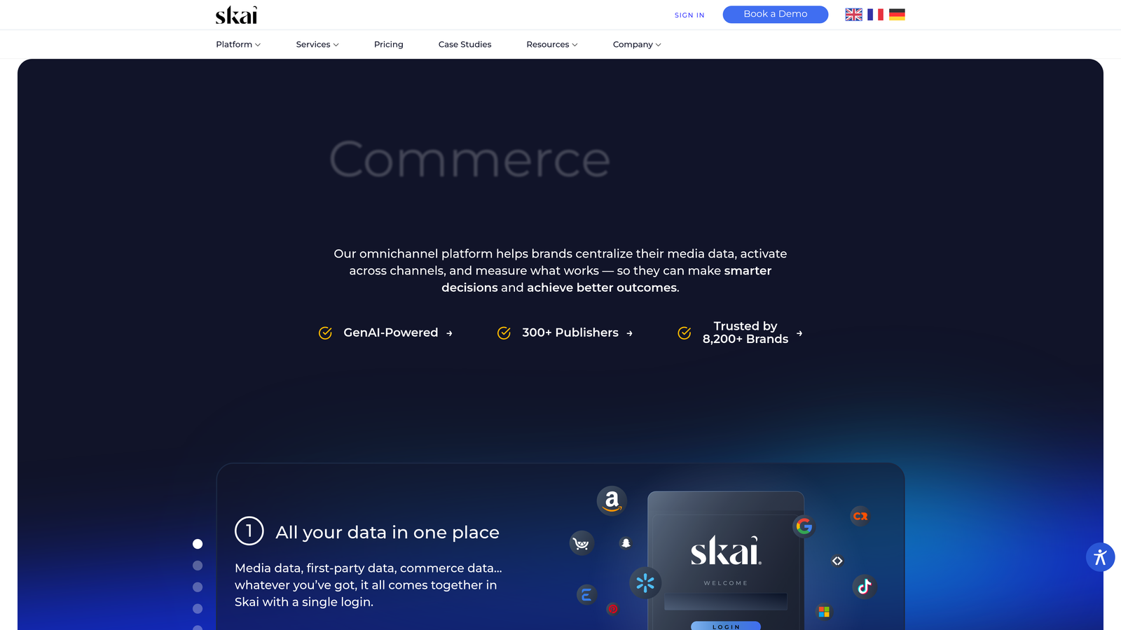 Screenshot of Skai website