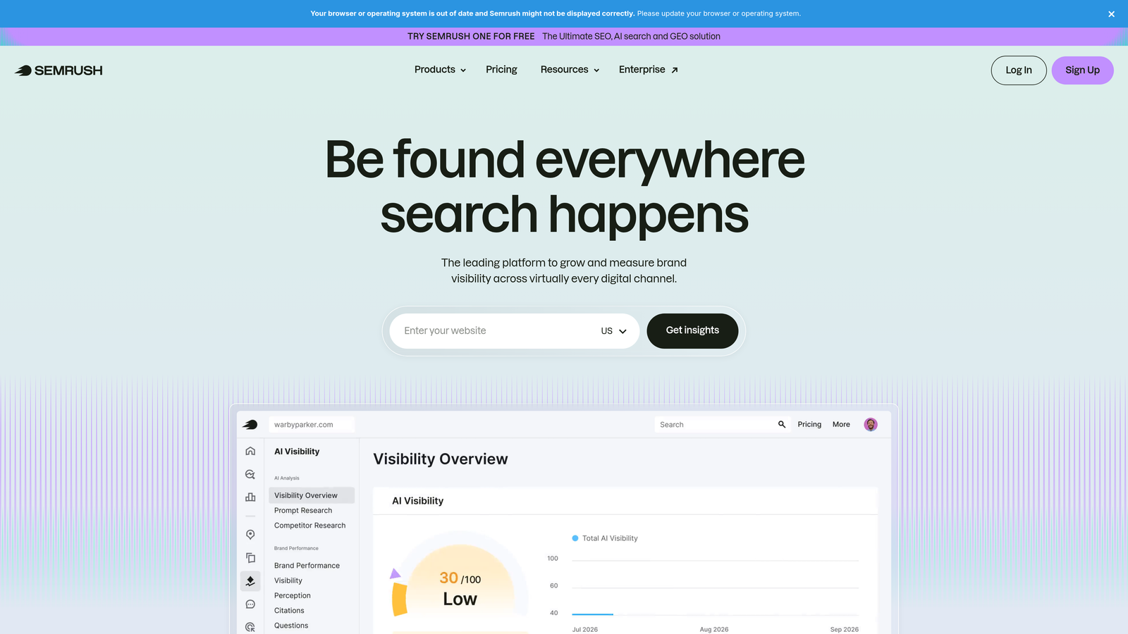 Screenshot of SEMrush PPC Toolkit website