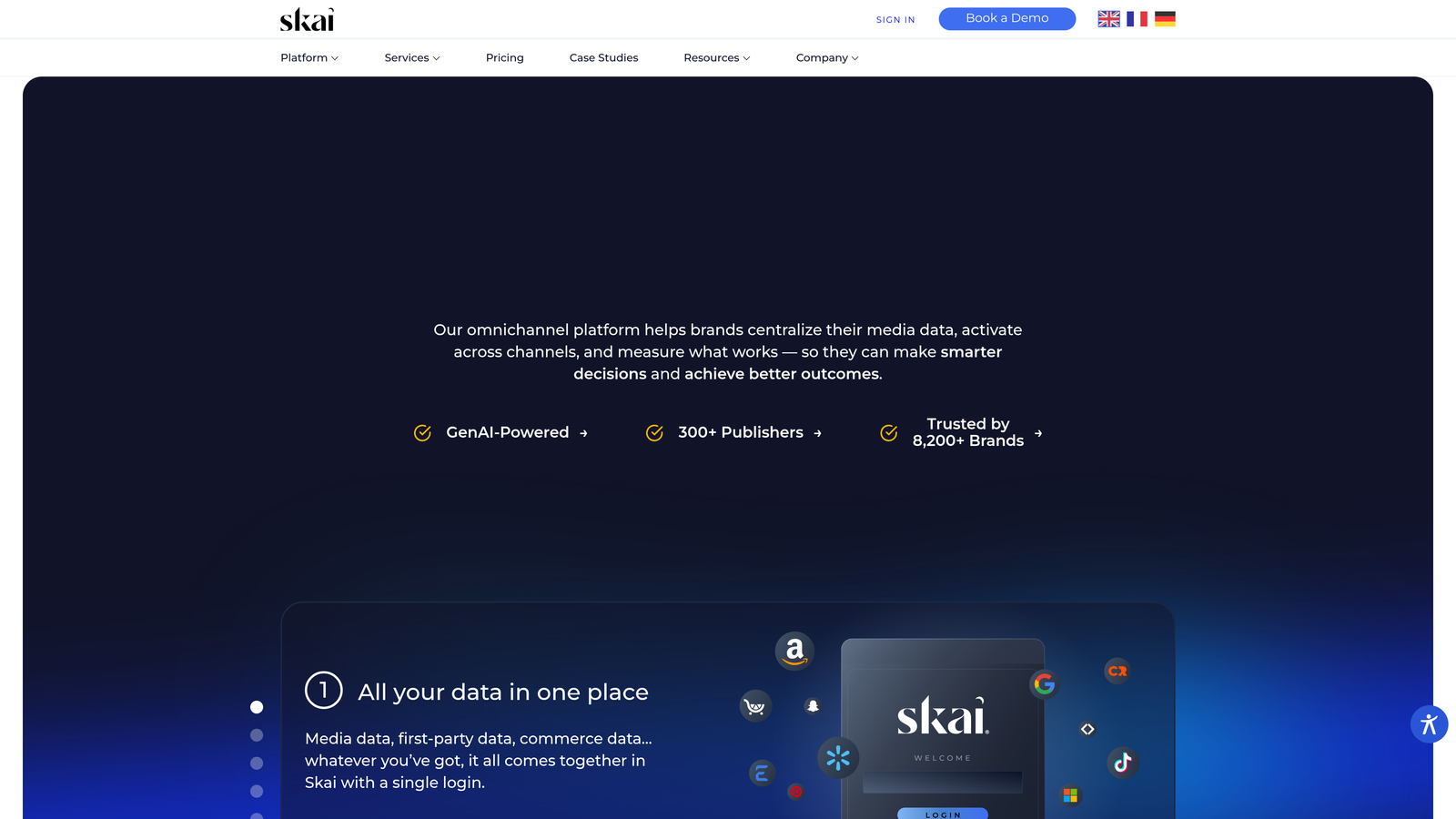 Screenshot of Skai website