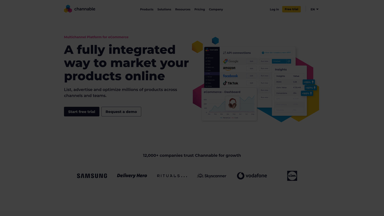 Screenshot of Channable website