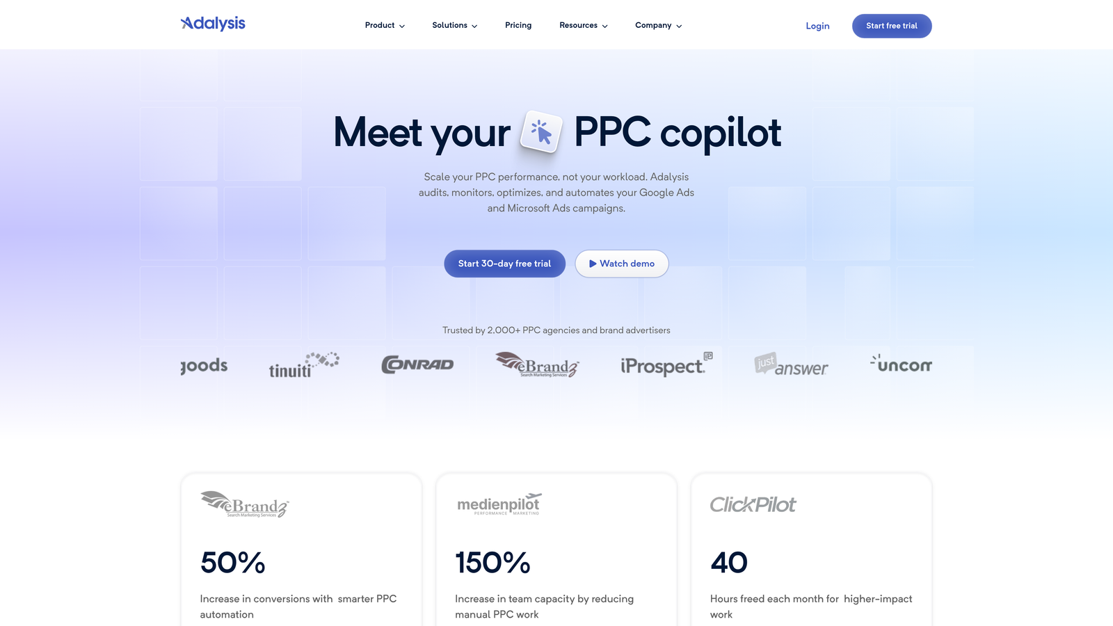 Screenshot of Adalysis website