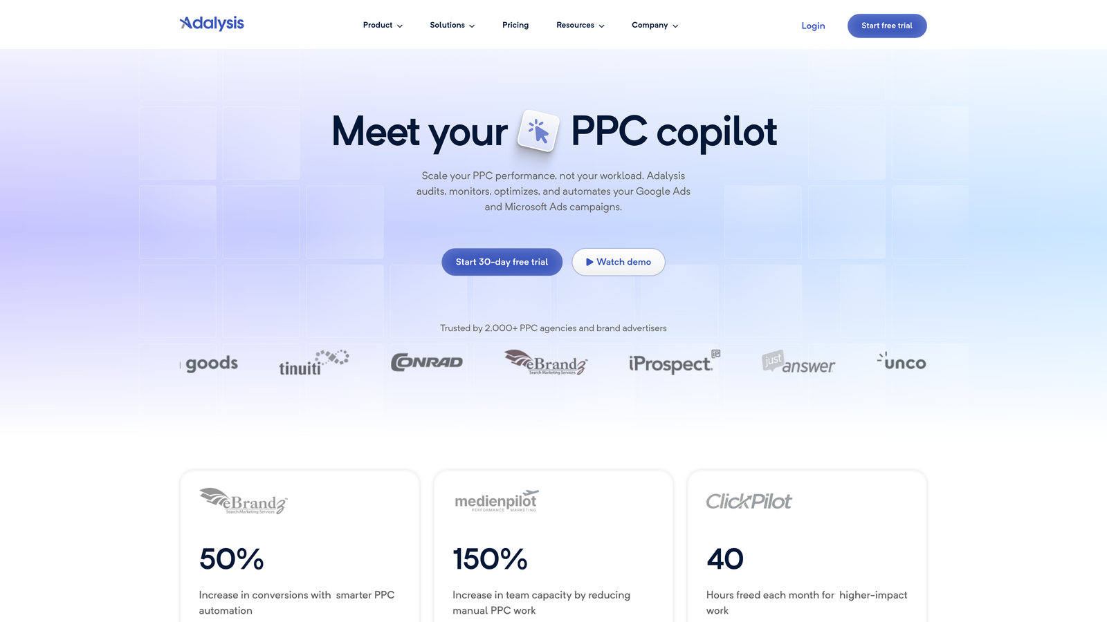 Screenshot of Adalysis website