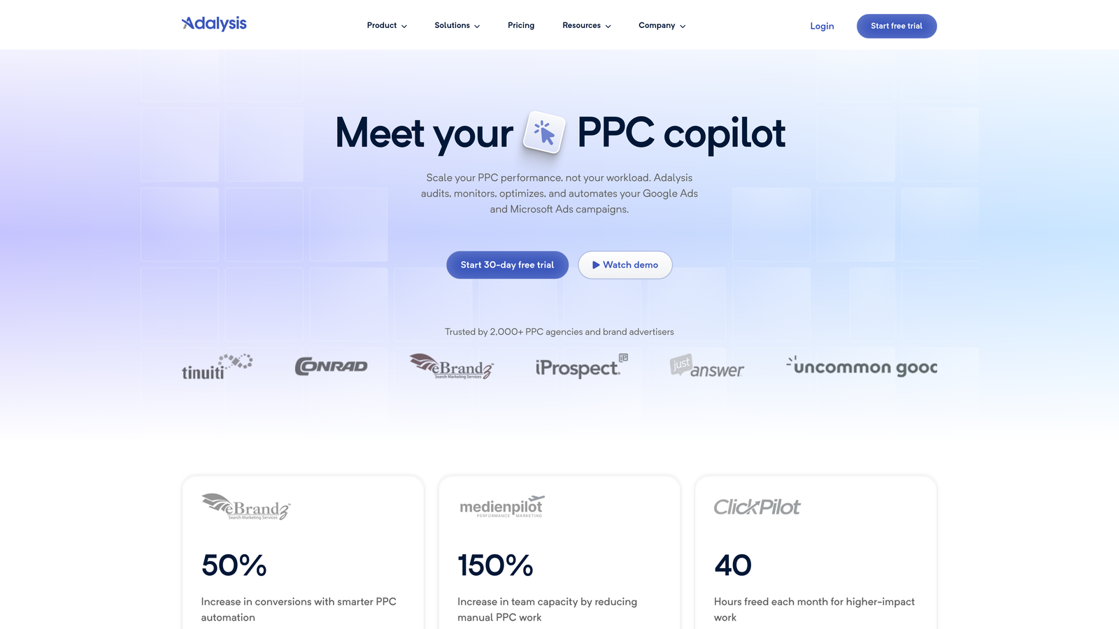 Screenshot of Adalysis website