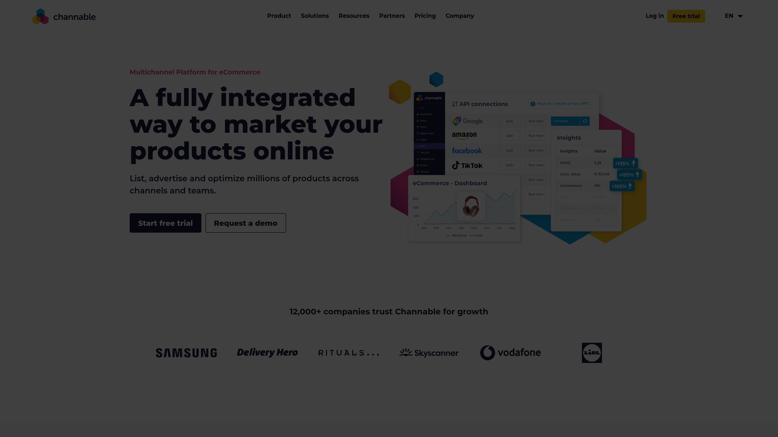 Screenshot of Channable website