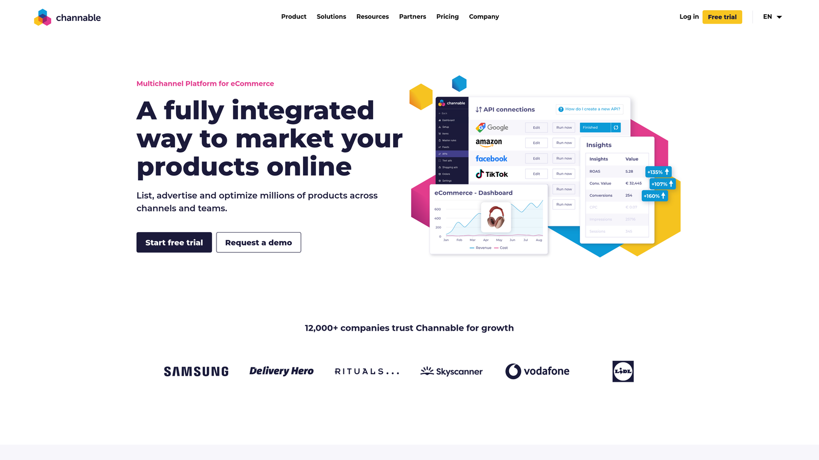 Screenshot of Channable website