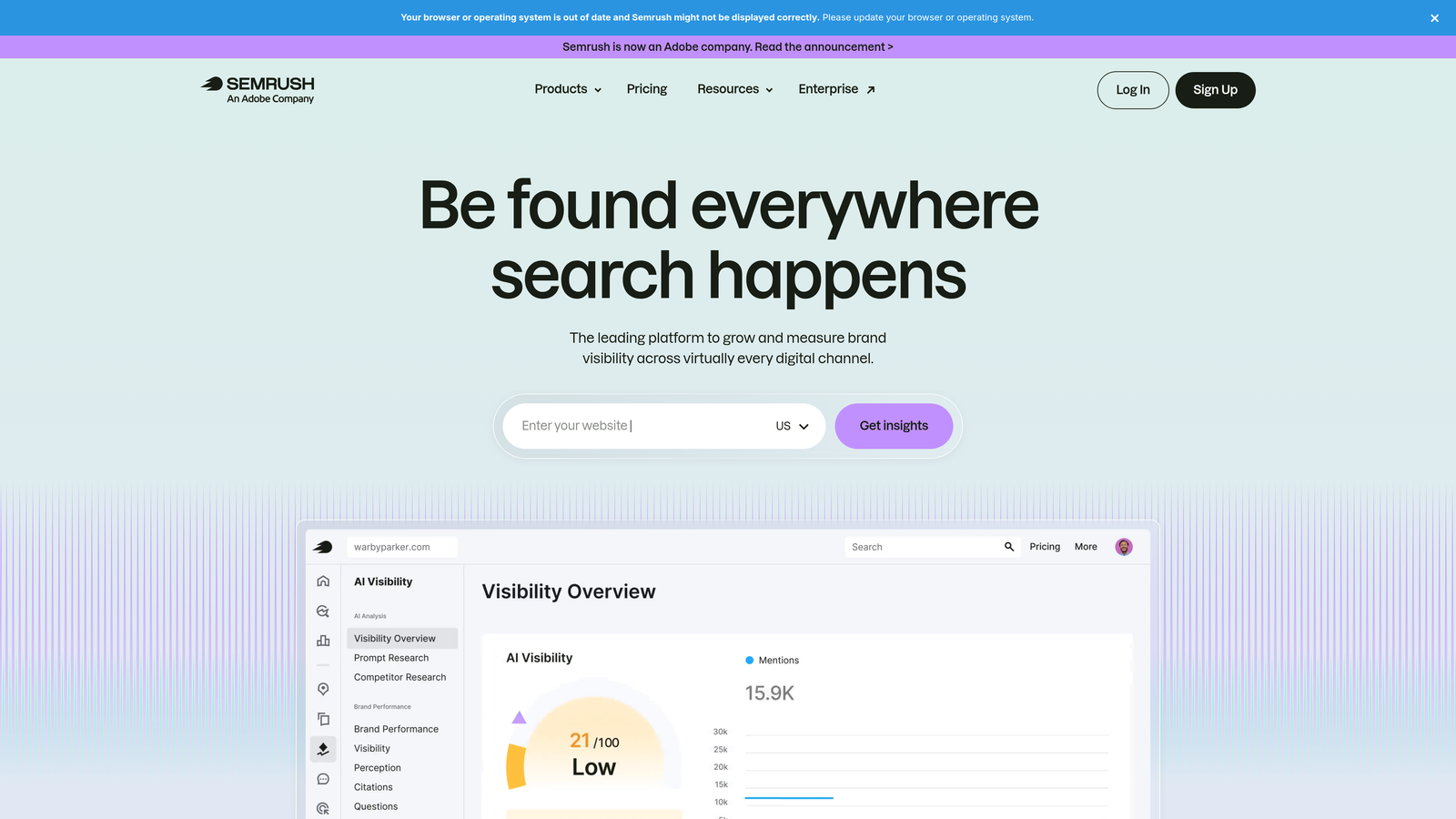 Screenshot of SEMrush PPC Toolkit website