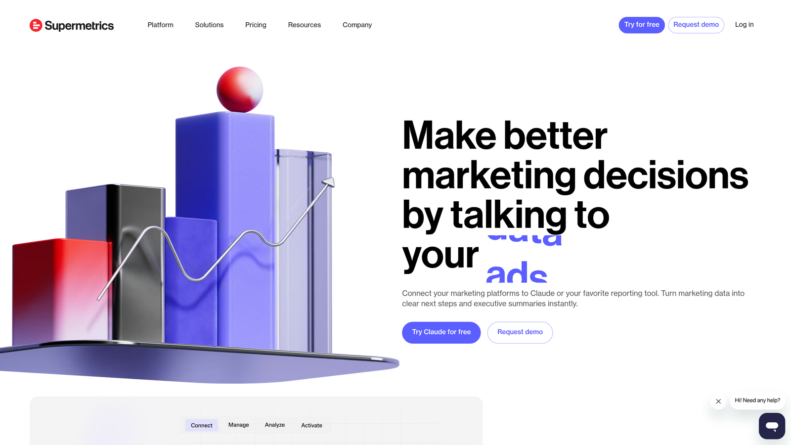 Screenshot of Supermetrics website