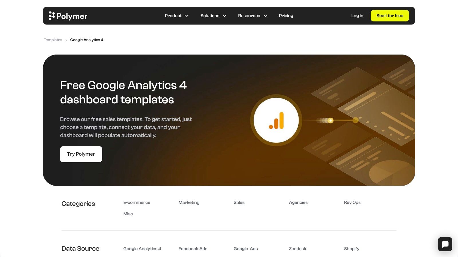 Polymer – Free GA4 Dashboard Templates