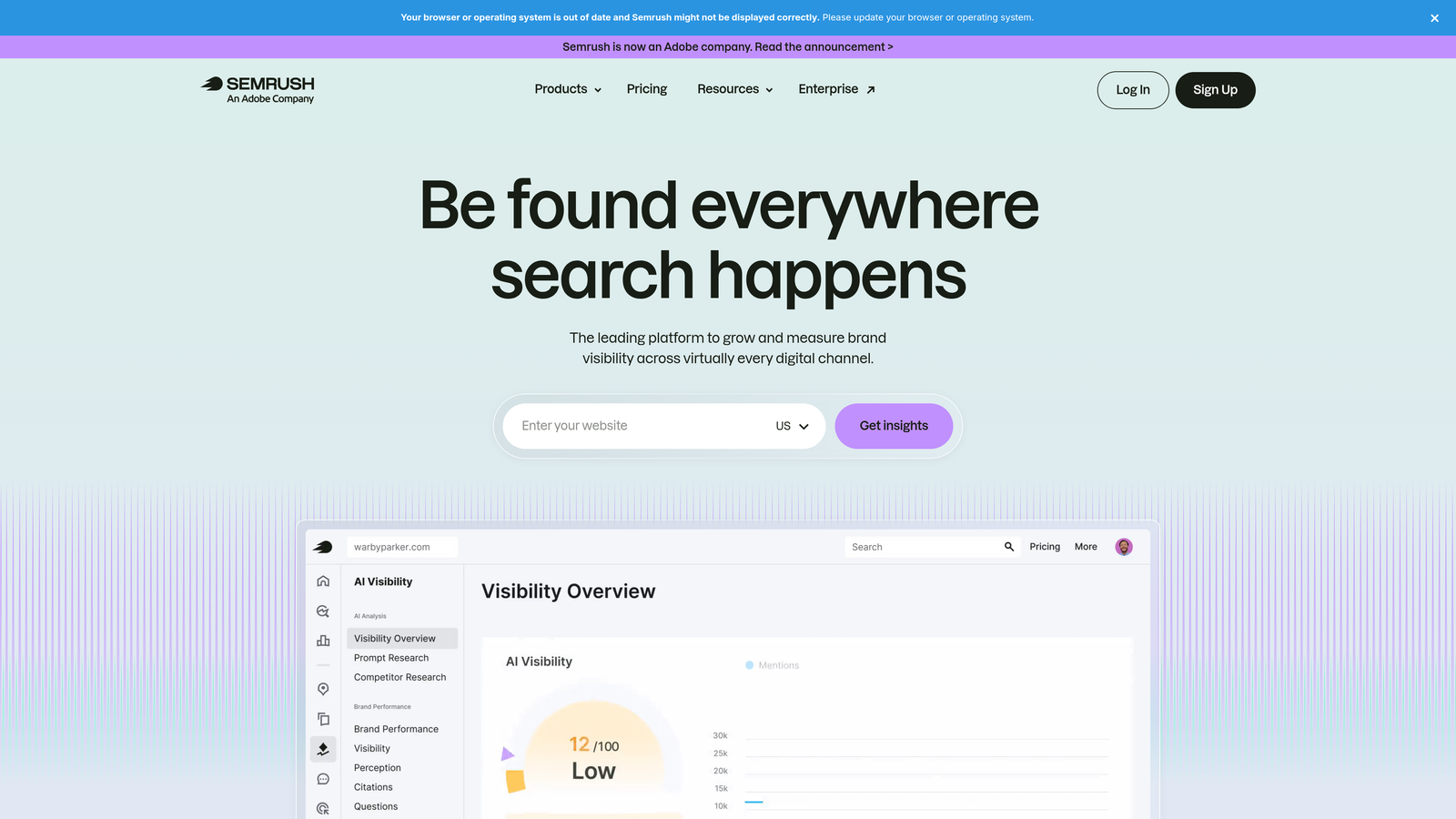 Screenshot of SEMrush PPC Toolkit website