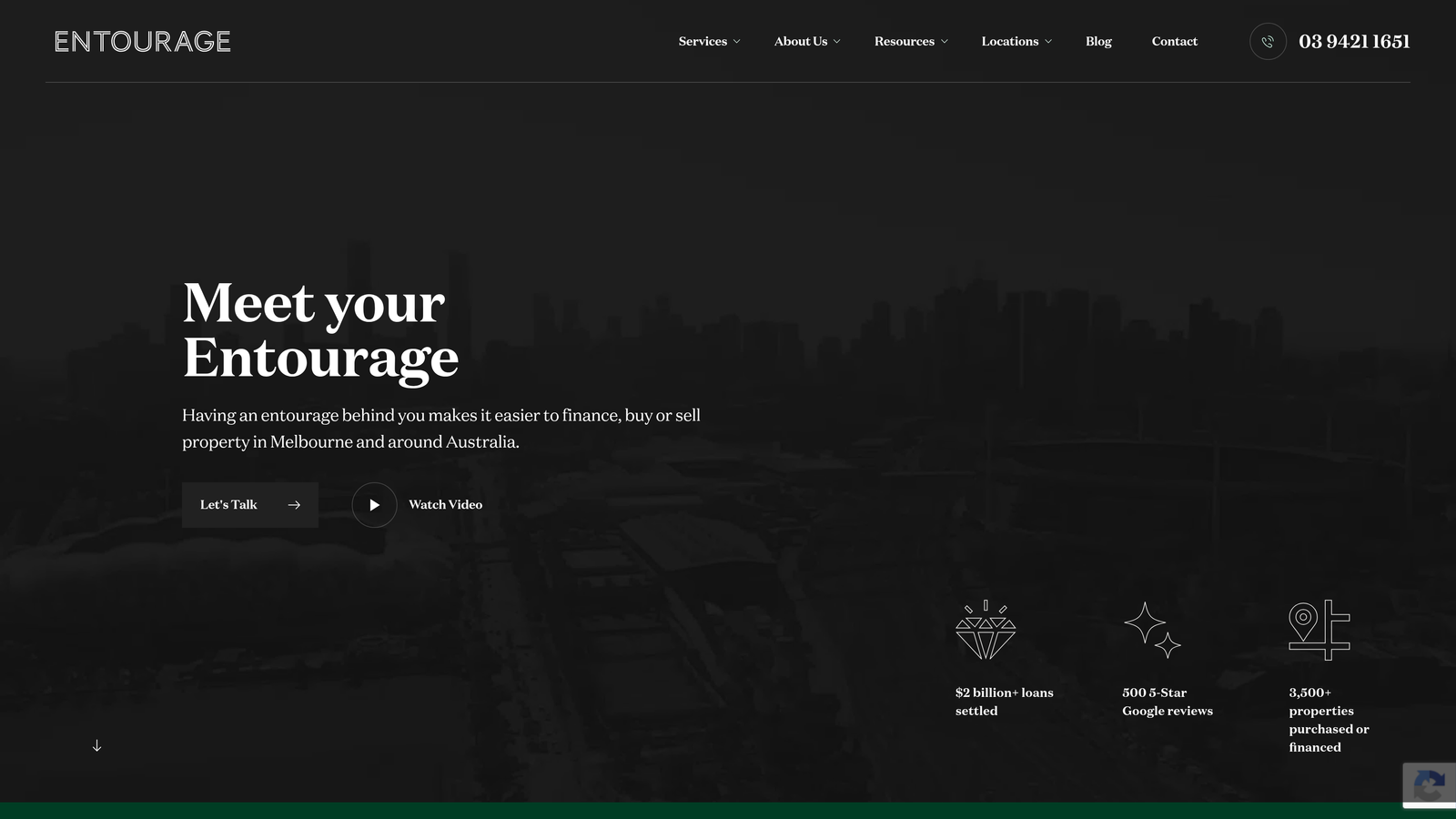 Screenshot of PPC Entourage website