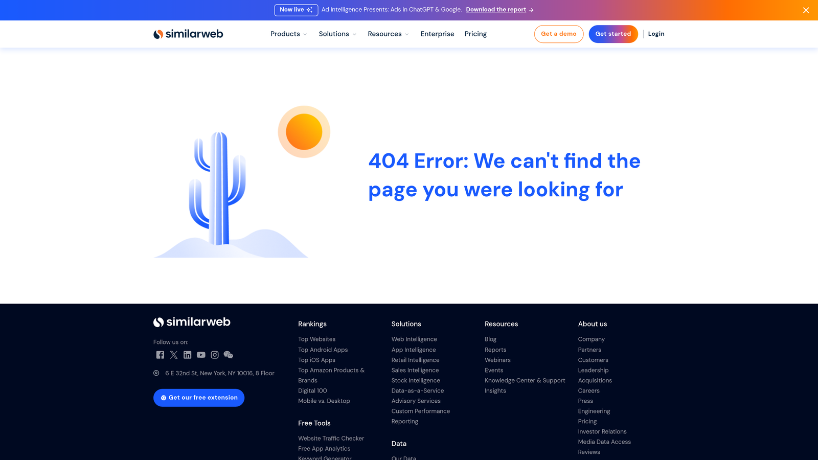 Screenshot of Similarweb Browser Extension website